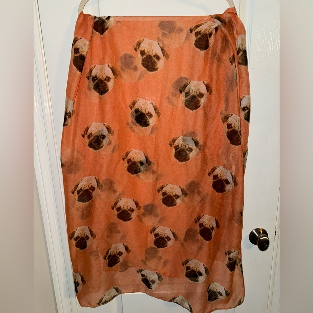 Pug Scarf 34" x 69"